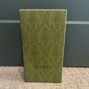 Gucci Olive Green Embossed Box | Gift Box | Storage Box with Tissue Paper